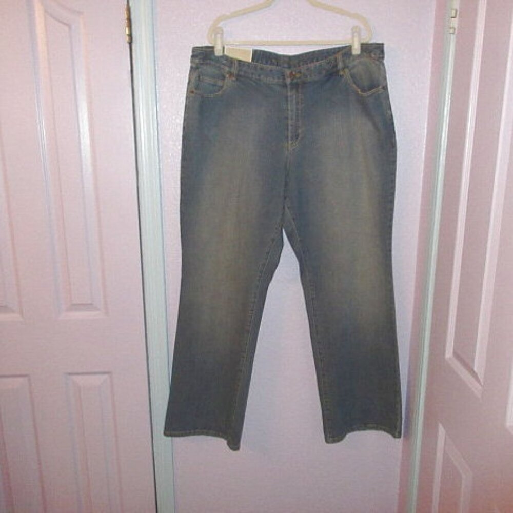 Michael Kors Wide Leg Jeans Womens 22W Stretch Denim High Rise Greenwich NWT